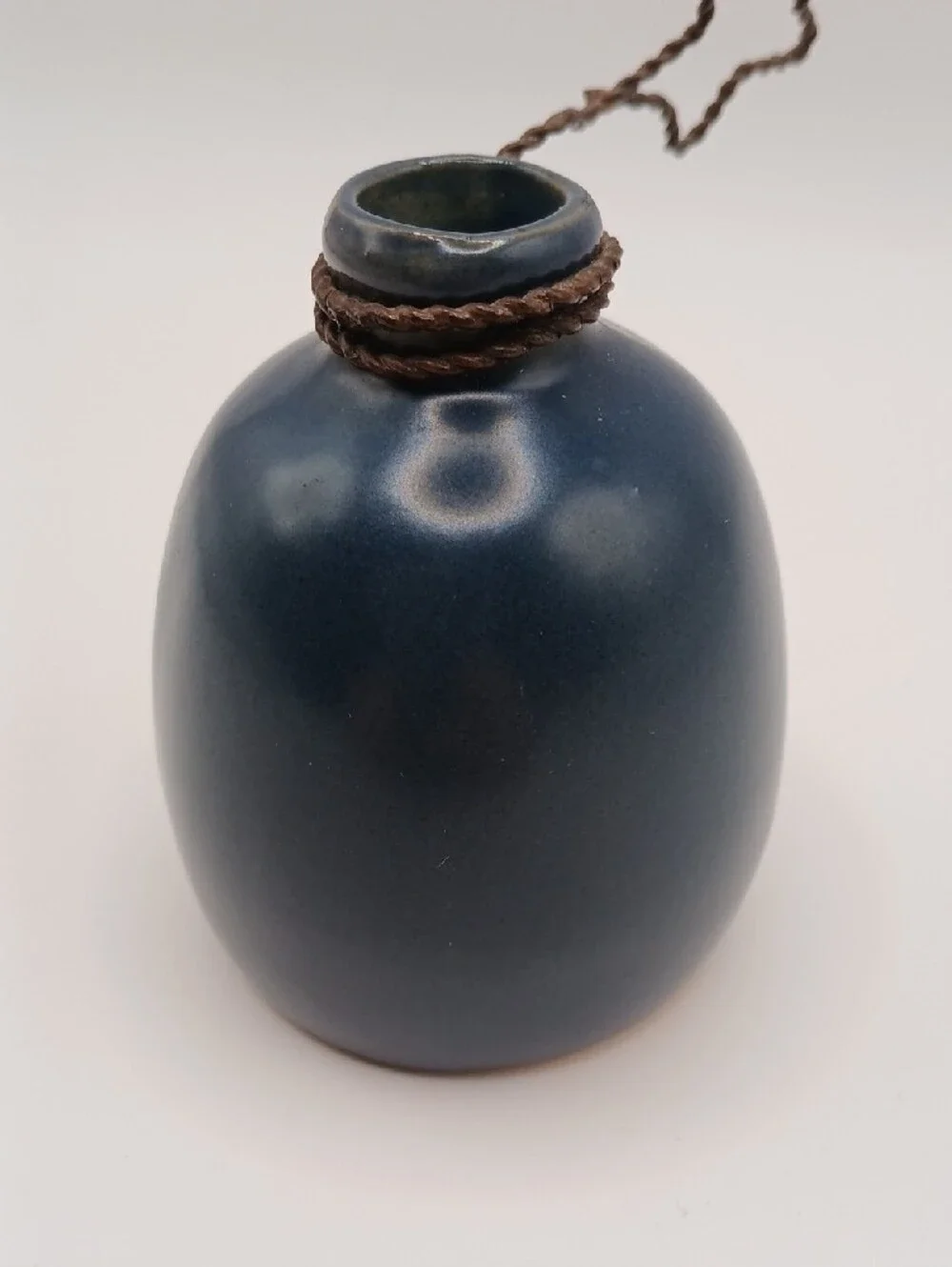 Honey & Me Small Blue Ceramic Vase with Wire Star